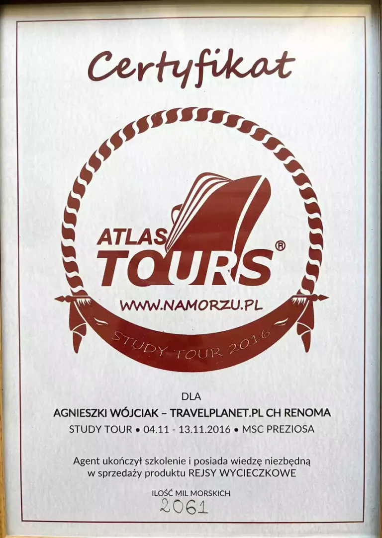 O mnie certyfikat atlas tours webp res